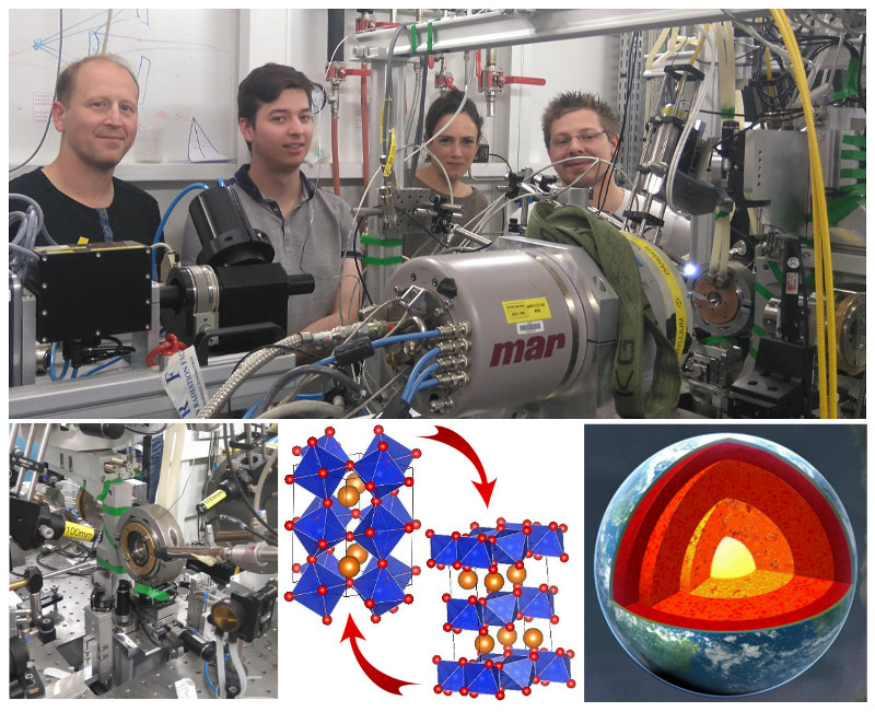 Des chercheurs de l'UMET pendant une expérience de haute pression et haute température au synchrotron ESRF à Grenoble
