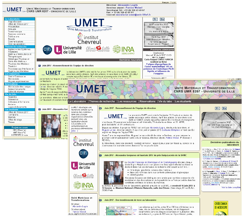 Une nouvelle mise en page pour le site de l'UMET