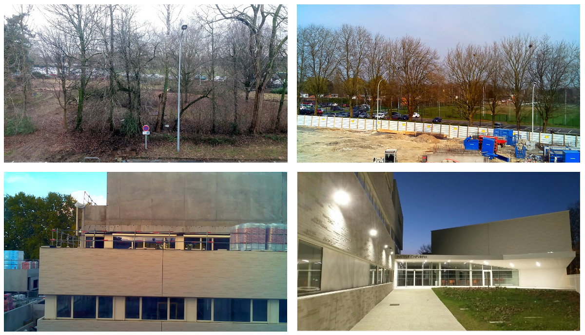 Timelapse de la construction du bâtiment de l'institut Chevreul