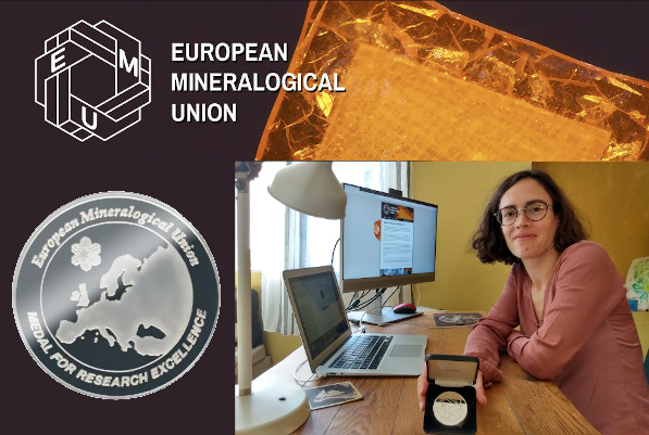 La remise virtuelle de la médaille de Research Excellence de l'European Mineralogical Union à Nadège Hilairet le 21 septembre 2020