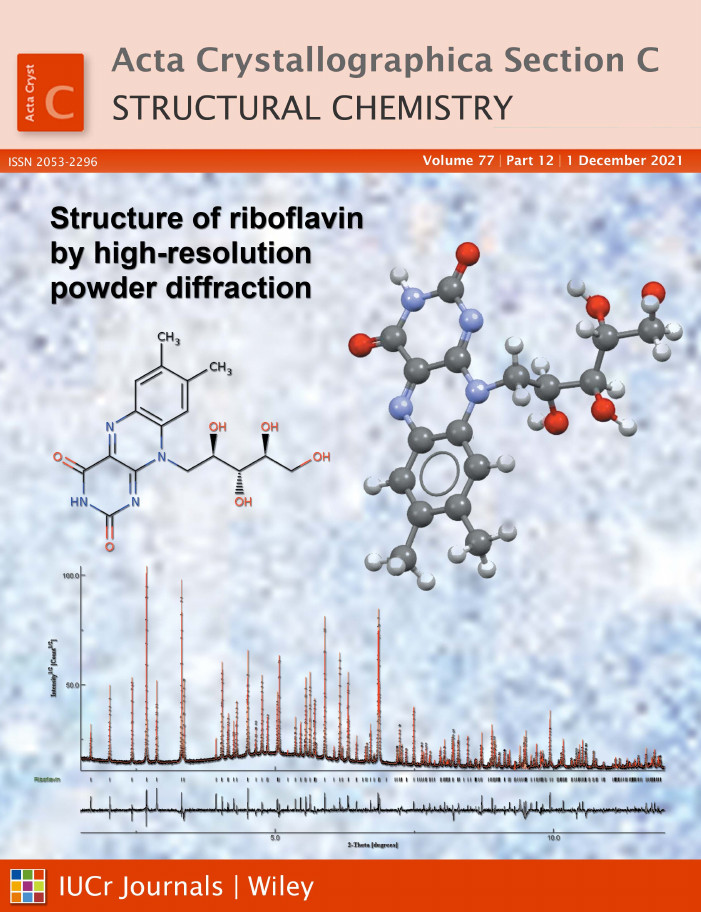 Un travail de l’UMET en couverture du journal Acta Crystallographica Section C Structural Chemistry : Détermination de la structure cristalline de la vitamine B2.