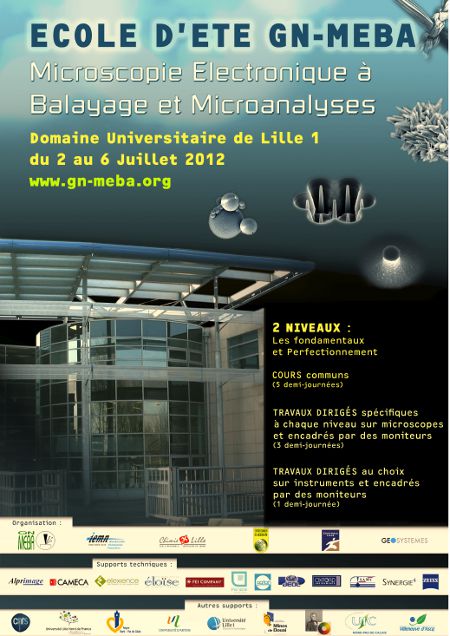 Affiche de l'école d’été du GN-MEBA, Villeneuve d'Ascq, du 1er au 6 juillet 2012