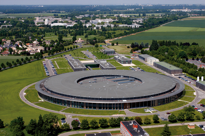 Aerial view of the SOLEIL synchrotron. C. Kermarrec - SOLEIL — Synchrotron SOLEIL, GFDL, Wikipedia.